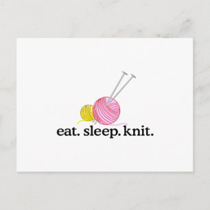 Knitting Needles & Yarn Postcard