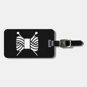 Knitting Needles & Yarn Skein Crafts {Dark} Luggage Tag