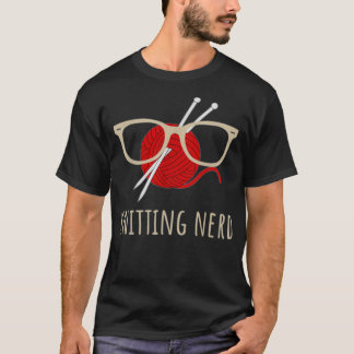 Knitting Nerd Funny Grandma Mom Knit Needles T-Shirt
