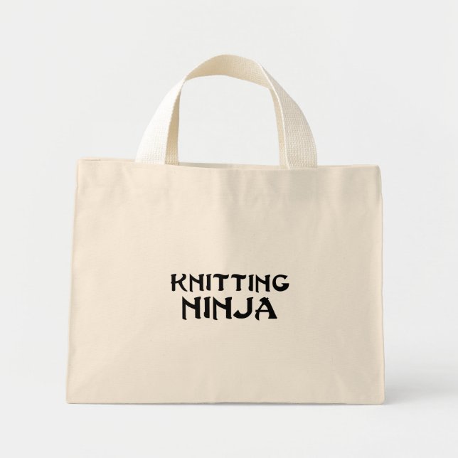 Knitting Ninja Mini Tote Bag (Front)