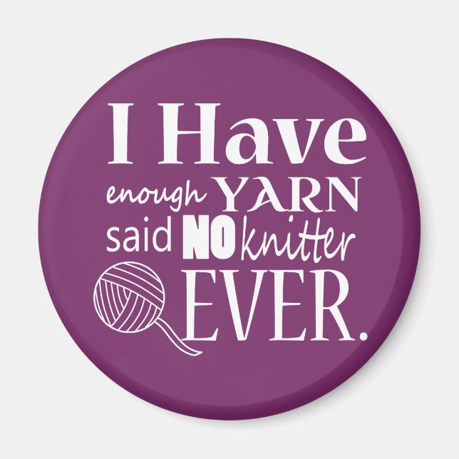 Knitting Not Enough Yarn/Crafts {Dark} Magnet (Front)