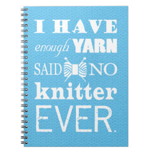 Knitting Not Enough Yarn Crafts Ideas Dark Notebook