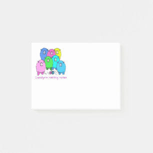 Knitting note. Fluffy sheep and yarn personalised Post-it Notes