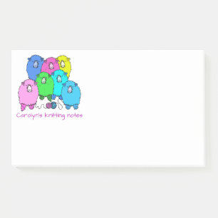 Knitting note. Fluffy sheep and yarn personalised Post-it Notes