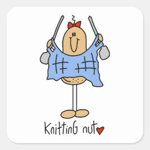 Knitting Nut T-shirts and Gifts Square Sticker