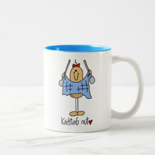 Knitting Nut T-shirts and Gifts Two-Tone Coffee Mug