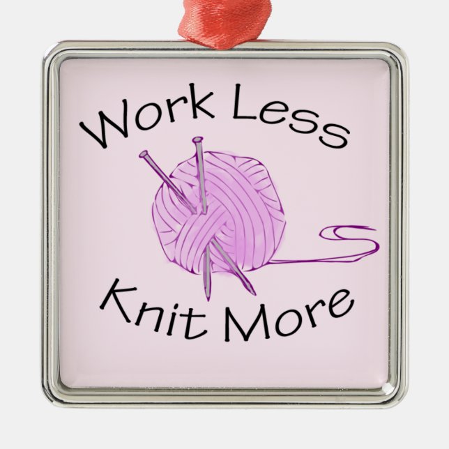 Knitting Passion Metal Tree Decoration (Front)