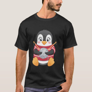Knitting Penguin Yarn Lover Cute Knit T-Shirt