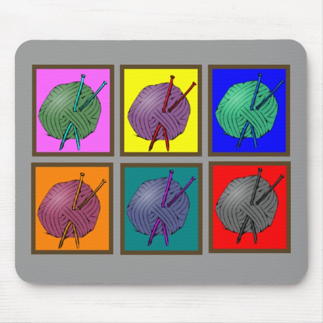Knitting Popart Gifts Mouse Mat (Front)