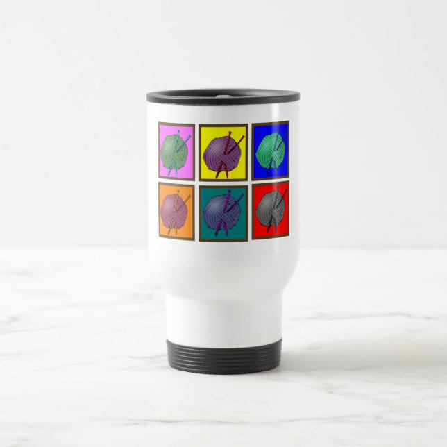 Knitting Popart Gifts Travel Mug (Center)