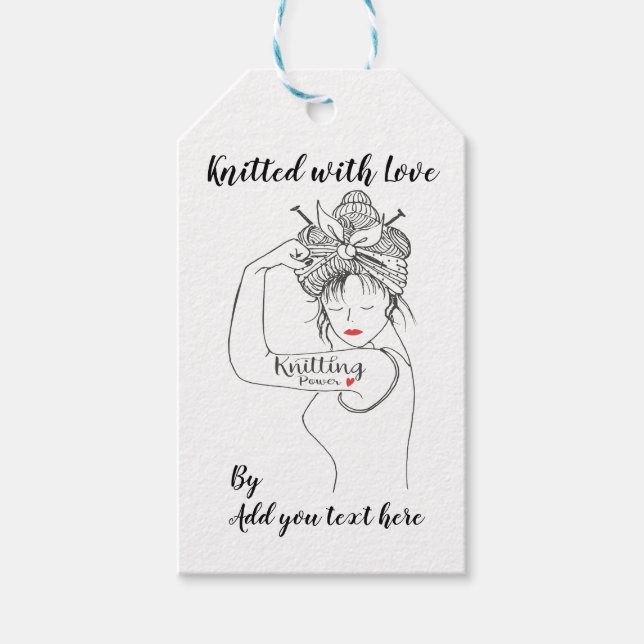 Knitting Power custom Gift tags (Front)