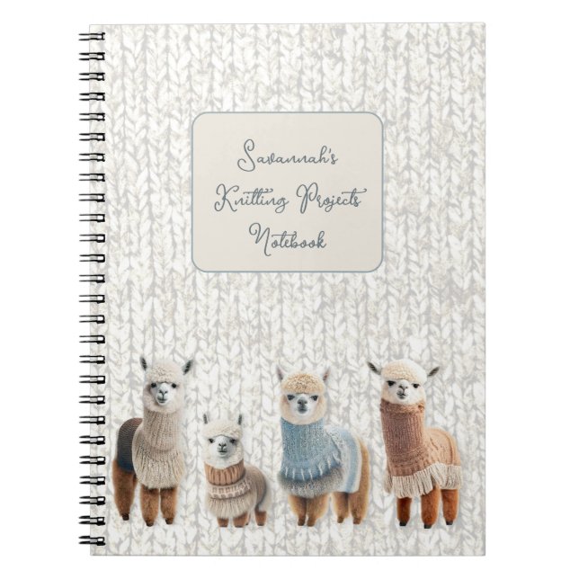 Knitting Projects Alpacas  Notebook (Front)