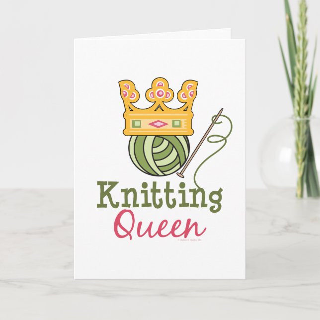 Knitting Queen Greeting Card (Front)
