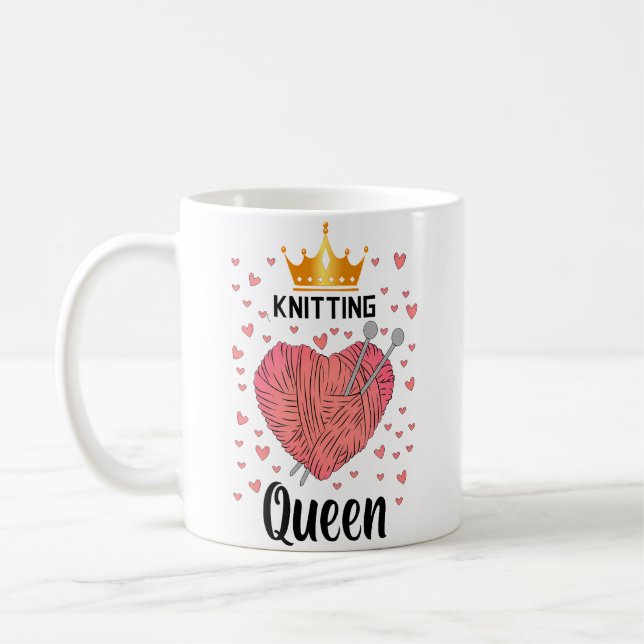 Knitting Queen Knit Lovers Coffee Mug (Left)