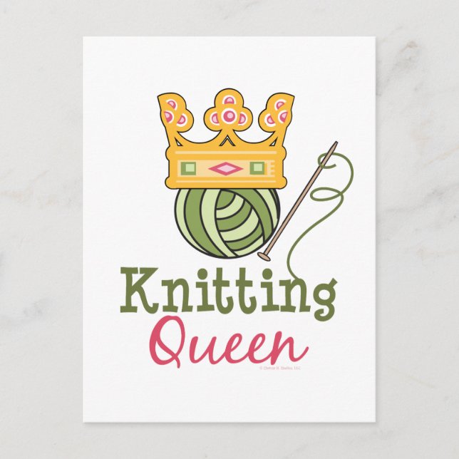 Knitting Queen Postcard (Front)