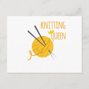 Knitting Queen Postcard