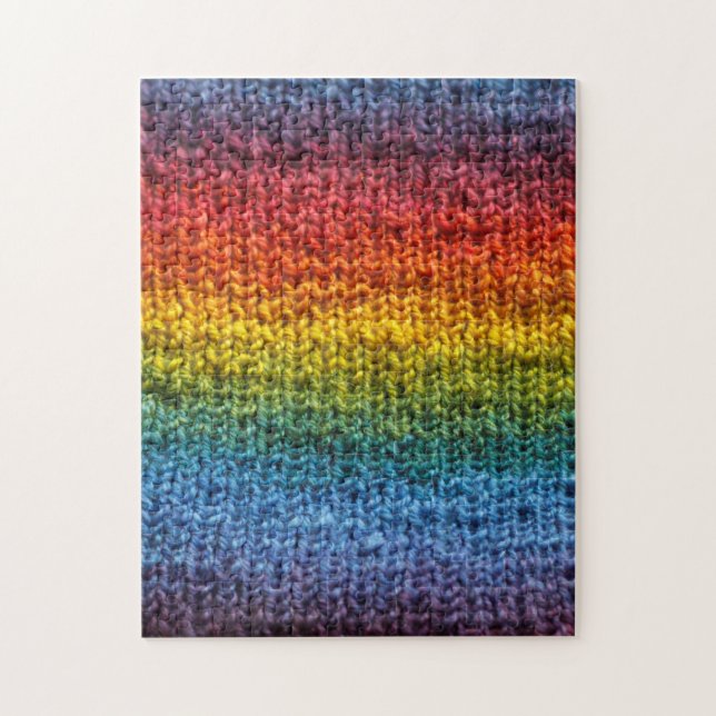 Knitting Rainbow Knit Fabric Stockinette Jigsaw Puzzle (Vertical)