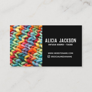 Knitting Rainbow Yarn Business Card