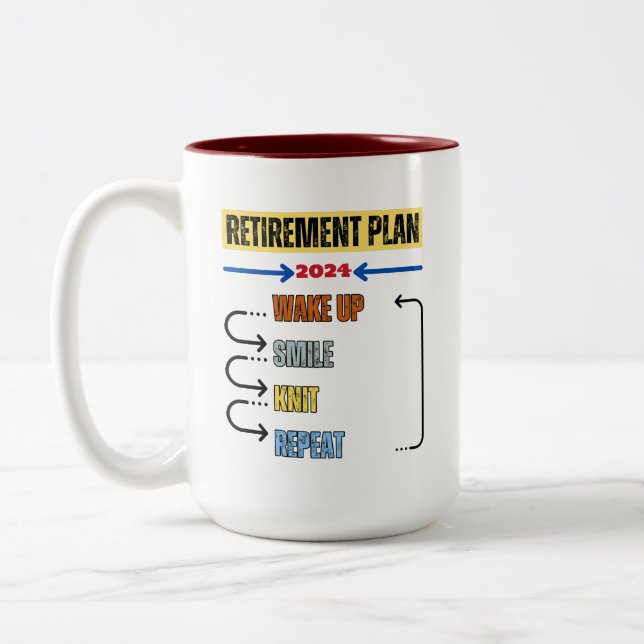 Knitting - Retirement Plan 2024 Mug (Left)