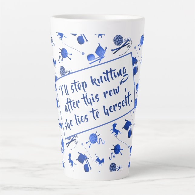 Knitting Saying Yarn Pattern Mug For Fibre Artists (Front)