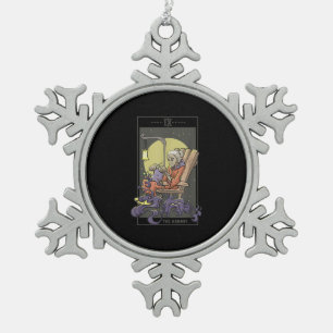 Knitting Sewing Hermit Tarot Card Crochet Quilting Snowflake Pewter Christmas Ornament