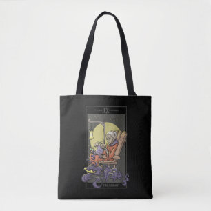 Knitting Sewing Hermit Tarot Card Crochet Quilting Tote Bag