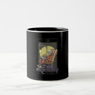 Knitting Sewing Hermit Tarot Card Crochet Quilting Two-Tone Coffee Mug