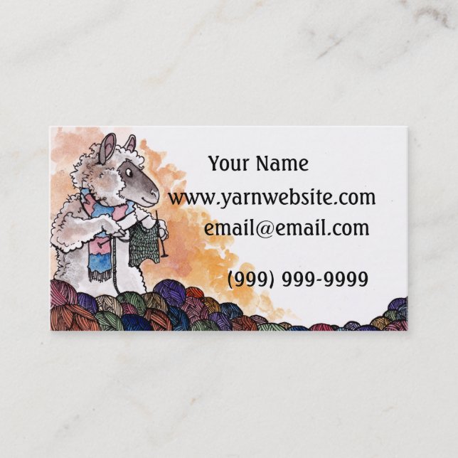 Knitting Sheep Business Card (Front)