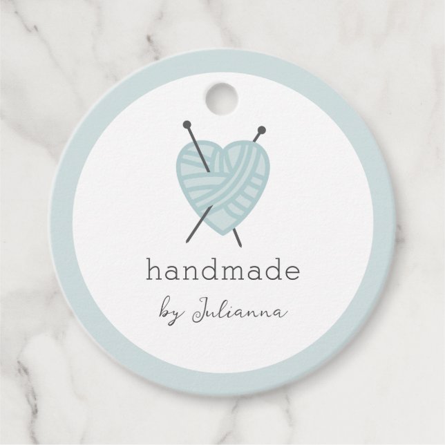 Knitting small business product tag (Front)
