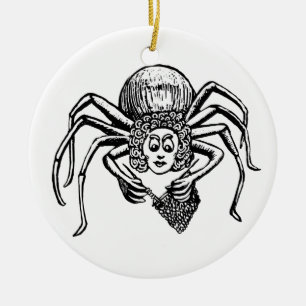 Knitting Spider Ceramic Tree Decoration