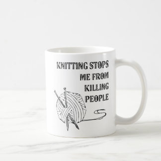 Knitting stops me from killing people mug design