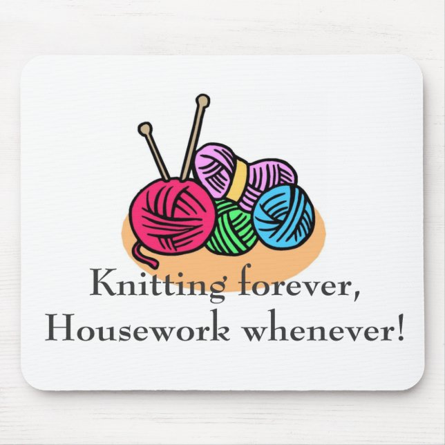 Knitting T-shirts and Gifts. Mouse Mat (Front)