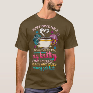 Knitting Tea Knitter Yarn T-Shirt