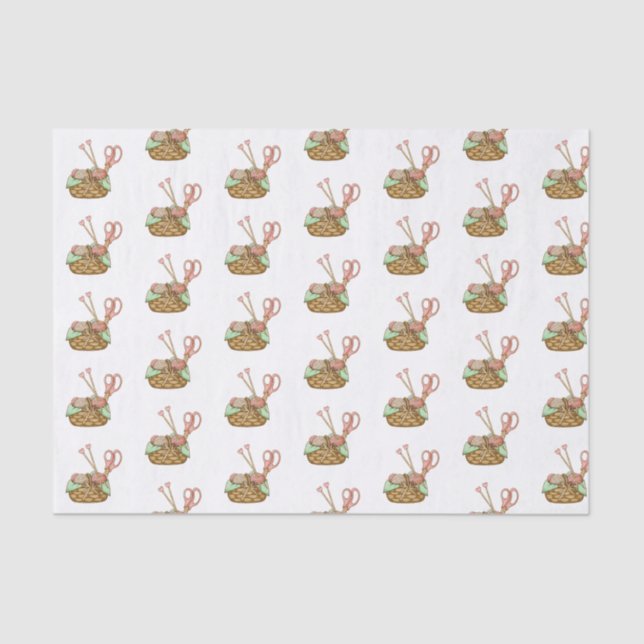 Knitting Themed Tissue Paper (Front)