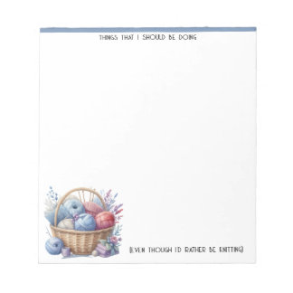 Knitting To-Do List Notepad For Crafters