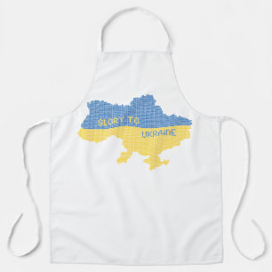 Knitting Ukrainian state map text Glory to Ukraine Apron