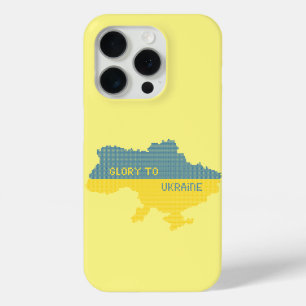 Knitting Ukrainian state map text Glory to Ukraine iPhone 15 Pro Case