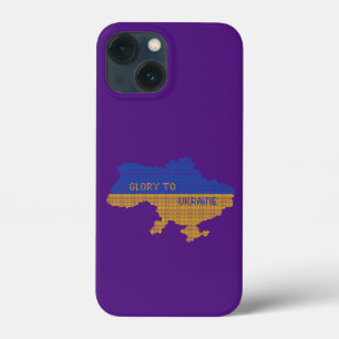 Knitting Ukrainian state map text Glory to Ukraine iPhone 13 Mini Case