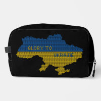Knitting Ukrainian state map text Glory to Ukraine