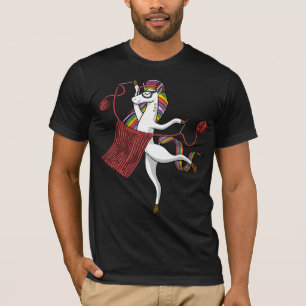 Knitting Unicorn Mum Magical Yarn Knitter T-Shirt