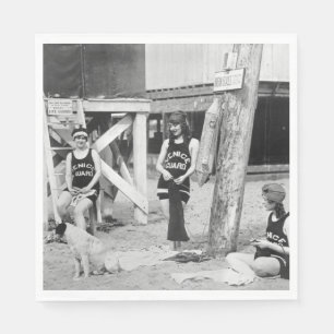 Knitting Venice Lifeguards, early 1900s Napkin