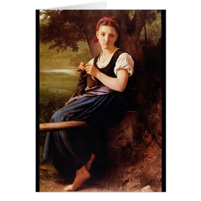 Knitting Woman by William-Adolphe Bouguereau (Front)