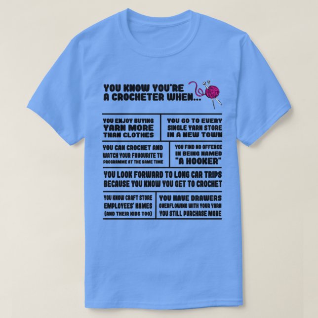 Knitting Wool Crochet Needlework Hobby Sewing  (7) T-Shirt (Design Front)