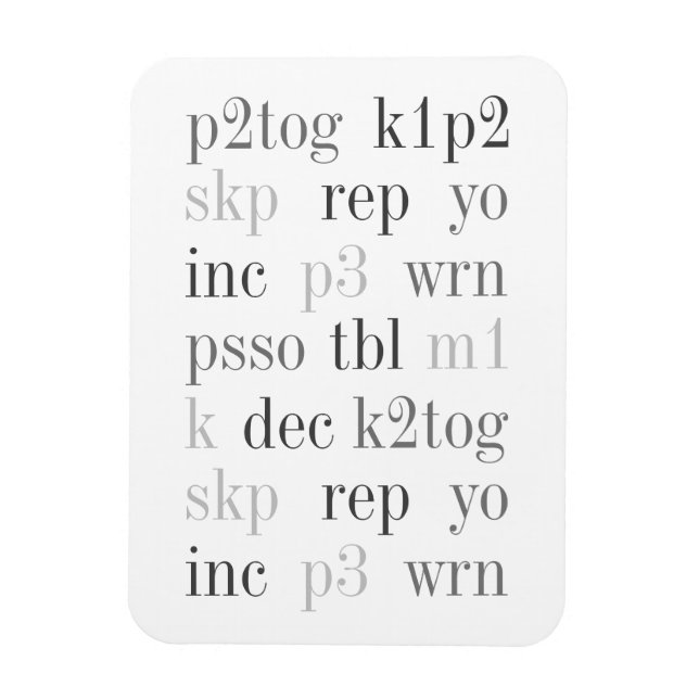 KNITTING WORDS 3x4 Flex Magnet  (Vertical)