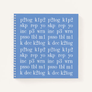 KNITTING WORDS 8.5" Square Spiral Notebook II