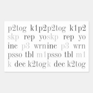 KNITTING WORDS Rectangle Stickers