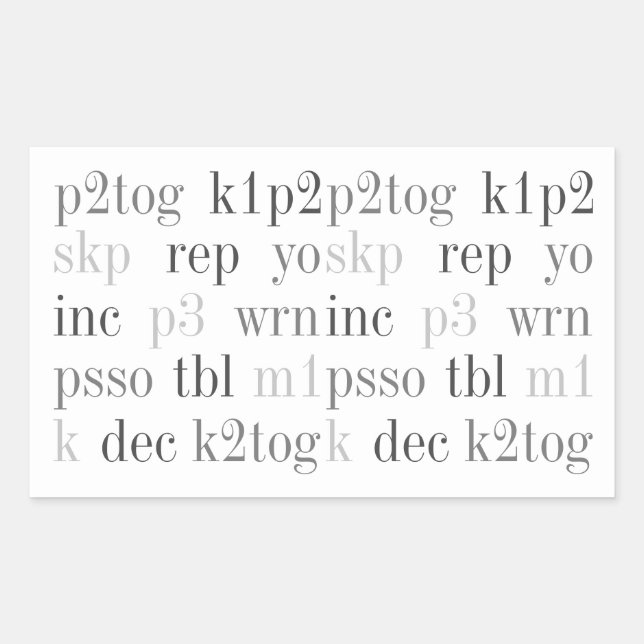KNITTING WORDS Rectangle Stickers  (Front)