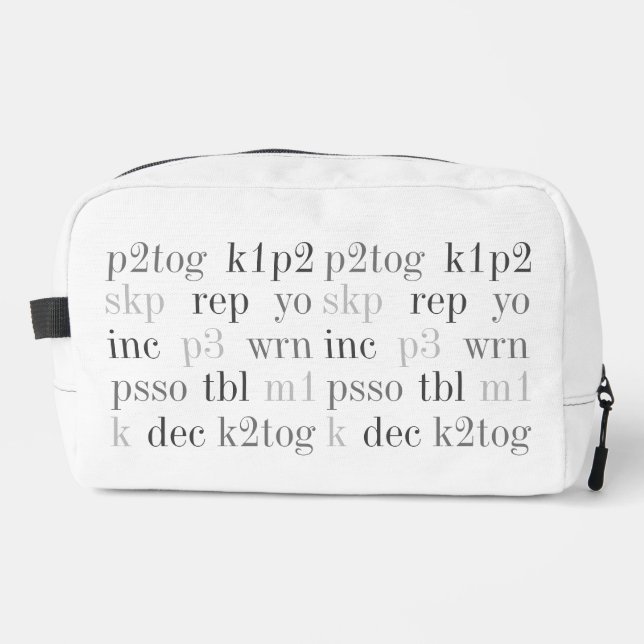 KNITTING WORDS Travel Bag (Front)
