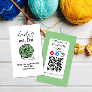Knitting Yarn Ball Wool Shop Craft Business Card
