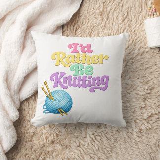 Knitting Yarn Geek Throw Pillow